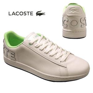 ラコステ レザースニーカー メンズ CARNABY EVO 0721 5 ホワイト/ネイビー 白/紺 lacoste SM00701 042 カーナビー ビッグロゴ｜shoes-sneakerkawa