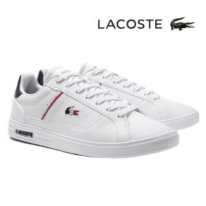 ラコステ レザースニーカー メンズ EUROPA PRO TRI 123 1 ホワイト/ネイビー/レッド lacoste 45sma0117 407 ヨーロッパ トリコロール フランス国旗カラー｜shoes-sneakerkawa