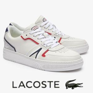 ラコステ レザースニーカー メンズ L001 0321 1 ホワイト/ネイビー/レッド lacoste 42SMA0092 407｜shoes-sneakerkawa