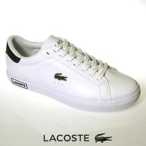 ラコステ レザースニーカー メンズ パワーコートPOWER COURT 0520 1 ホワイト/ダークグリーン 白 lacoste SM00600 1R5｜shoes-sneakerkawa