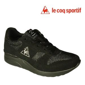 ルコック スポルティフ レディースウェッジスニーカー LA セーヌ リフト ブラック黒 lecoq-sportif-LA-SEINE LIFT QL3SJC09BK ヒールアップ｜shoes-sneakerkawa