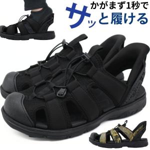 サンダル メンズ スポーツサンダル リベルト エドウィン 黒 ブラック ハンズフリー スリッポン アウトドア キャンプ 靴 夏 カモフラ LIBERTO EDWIN L50456