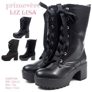 プリムヴェール リズリサ primevere LIZLISA 厚底レースアップミドルブーツ LLMZ97004 レディース｜shoesbase2nd