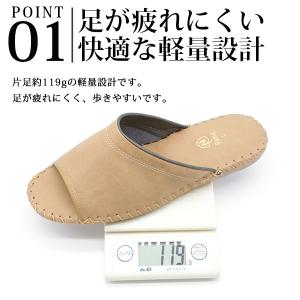 パンジー スリッパ メンズ 黒 室内 紳士 来...の詳細画像2