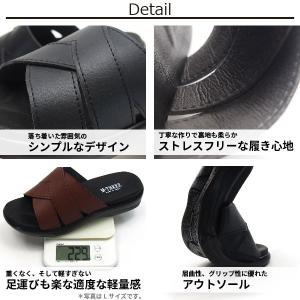 サンダル メンズ 靴 スリッパ 黒 ブラック ...の詳細画像1