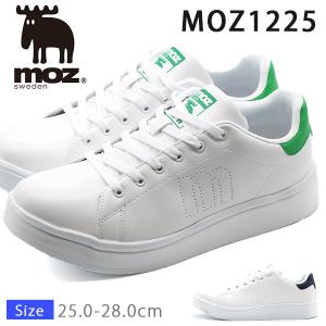 スニーカー メンズ 靴 白 ホワイト 軽量 軽い 通学 通勤 高校生 シンプル モズ moz MOZ 1225｜shoesbase