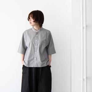 mさん専用︎︎︎︎☺︎ スタンドカラーラグランシャツ RINEN リネン 40/1ボイルガーゼ 半袖ラグランスタンドカラーシャツ
