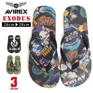 AVIREX サンダル メンズ EXODUS エクソダス ビーチサンダル シャワーサンダル トングサンダル アヴィレックス アウトドアサンダル コンフォート 【取り寄せ】｜shoesquare