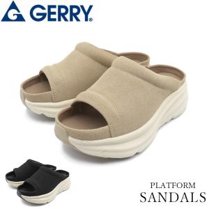 サンダル レディース リカバリー 軽量 スポーツサンダル 厚底 GERRY ジェリー シャワー おしゃれ 黒 超PayPay祭