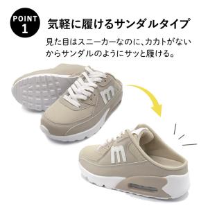 スニーカー レディース サンダル 厚底 サボ ...の詳細画像1