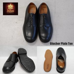 ALDEN 343 CDI LAST BLUCHER PLAIN TOE BLACK CALF オー...