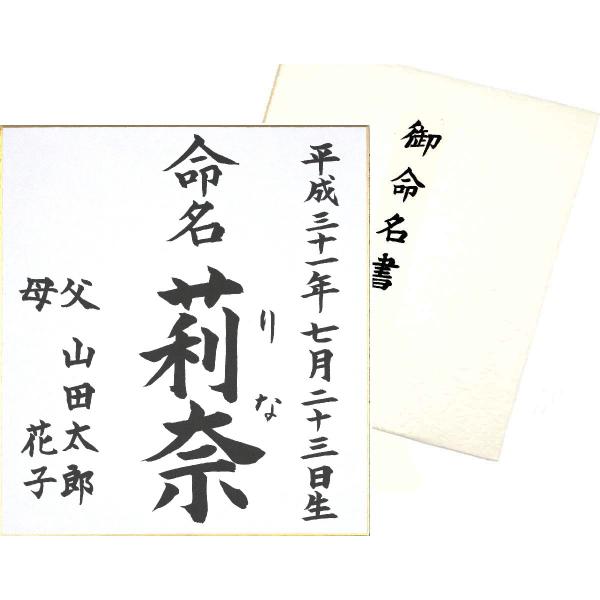 命名書色紙（たとう付き、ご両親のお名前入り）／無地／【納期1週間以上】