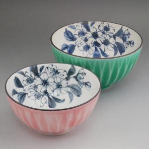 京焼 清水焼 染赤桜詰夫婦茶碗 紫峰 : 松韻堂 Yahoo!店 - 通販 - Yahoo