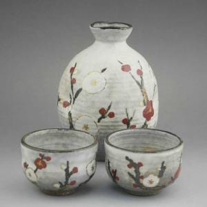 京焼 清水焼 赤濃牡丹唐草お預け酒器セット 壹楽 : 松韻堂 Yahoo!店