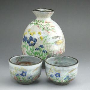京焼 清水焼 赤濃牡丹唐草お預け酒器セット 壹楽 : 松韻堂 Yahoo!店