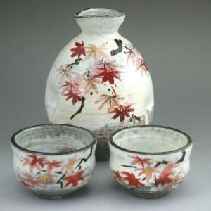 京焼 清水焼 赤濃牡丹唐草お預け酒器セット 壹楽 : 松韻堂 Yahoo!店