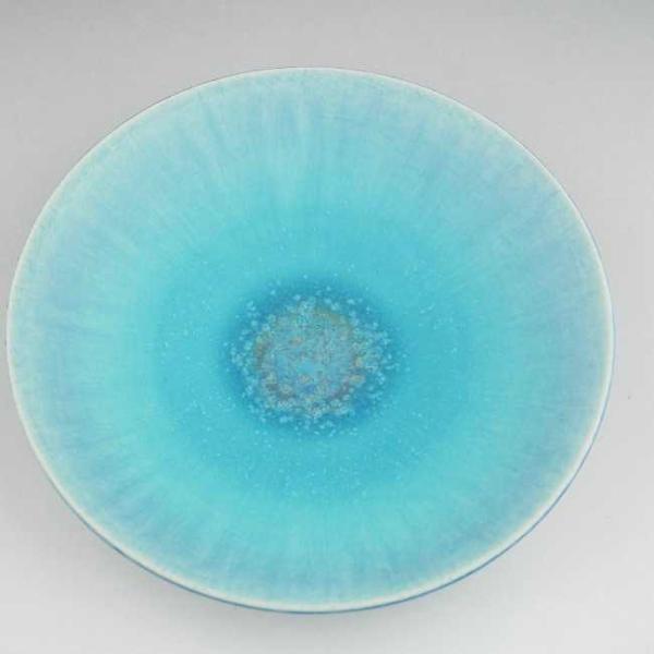 京焼 清水焼 碧彩6寸皿　大日　直径約19cm
