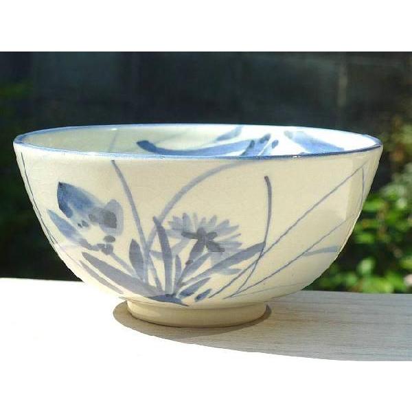 京焼 清水焼     秋草ご飯茶碗　小