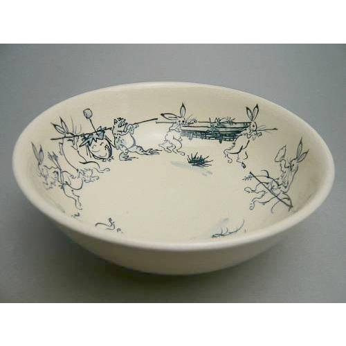 京焼 清水焼     鳥獣戯画中鉢　b柄