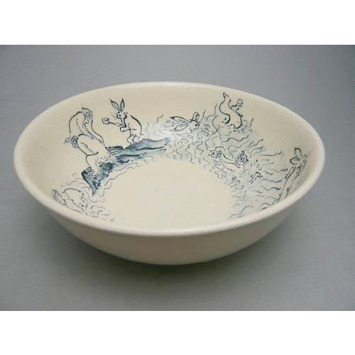 京焼 清水焼     鳥獣戯画中鉢　d柄