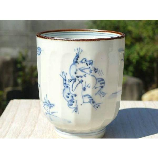 京焼 清水焼     高山寺鳥獣戯画湯呑　壹楽　小