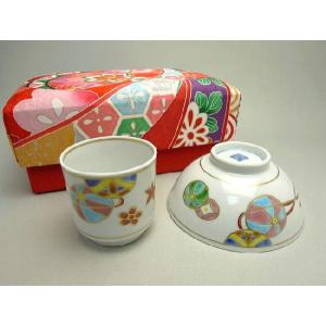京焼 清水焼 染赤濃吉祥夫婦湯呑と夫婦茶碗セット : 松韻堂 Yahoo!店
