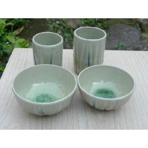 京焼 清水焼 織部五草花お茶呑茶碗揃え 陶あん : 松韻堂 Yahoo!店