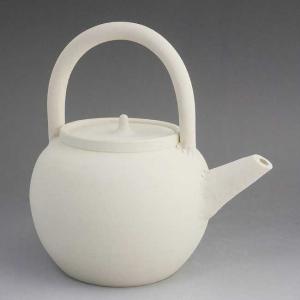 煎茶道具 湯沸かし 大 横手ボーフラ 磁器製 井上春峰作 約直径4寸 茶道