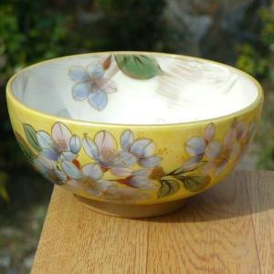 京焼 清水焼 清水焼 月下美人ご飯茶碗 陶あん 大 : 松韻堂 Yahoo!店