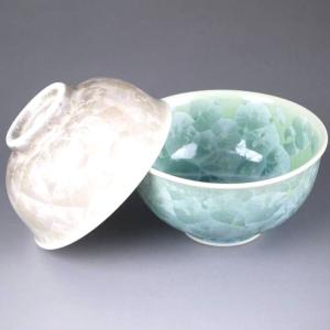 京焼   清水焼　花結晶夫婦茶碗　緑茶