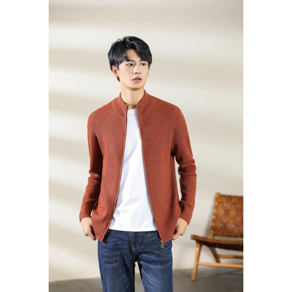 SHOKAY(ショーケイ) グラスランド・メンズ・ジッパーカーディガン（キャラメルカラー)