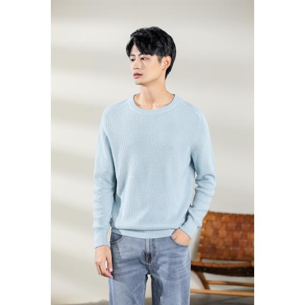 SHOKAY(ショーケイ)グラスランド・メンズ・ラウンドネックセーター(スカイブルー)