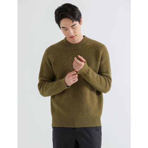 SHOKAY（ショーケイ) シャンバラ・メンズ・スプルース・セーター（ウッドグリーン、ヤク100％)