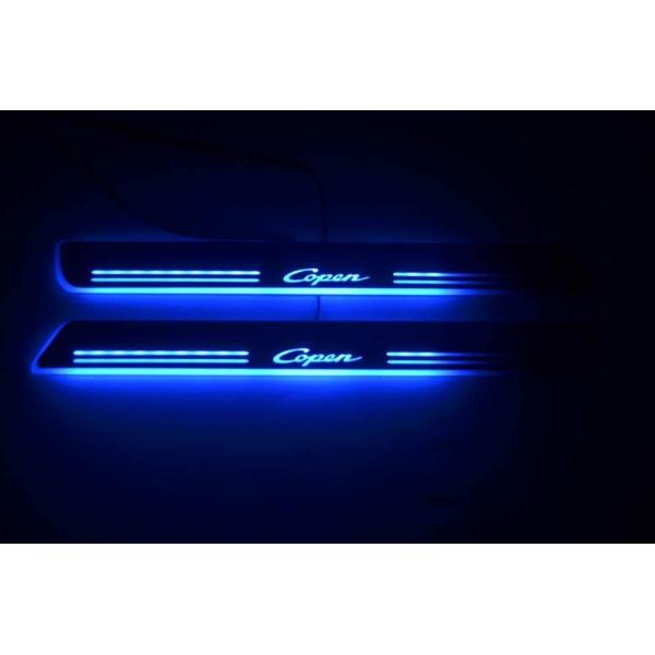 コペン LA400K LEDスカッフプレート 2枚セット シーケンシャルLED Copen ホワイト...