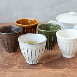 瀬戸焼 東窯 春草作 湯呑 5客セット 5個 径8.3cm 230ml 日本製 陶器