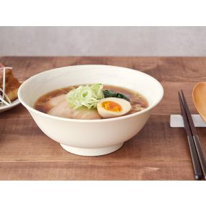 ラーメンどんぶり 19cm 渦刷毛目 クリーム...の詳細画像3