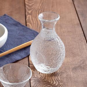 ガラス徳利　1合　岩模様　クリア　日本製 徳利
