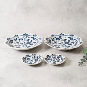 大皿 ＆ 浅鉢 4点セット 2種×各2点 嶺花 りょうか 花型 和食器 送料