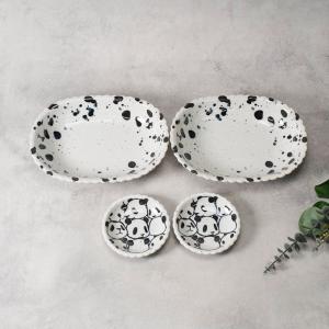 軽量食器セット 割引 12点 2人用 KARIN花鈴 グレー×ネイビー 食器
