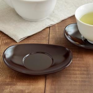 茶托　小判型　溜　食洗機対応 茶たく ちゃたく