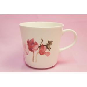 いわさきちひろ　シクラメンと猫　マグカップ