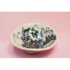 六齋窯　村田幸之介　手捻り山水　平盃(C)