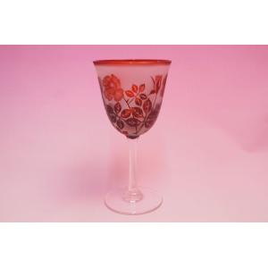 赤バラ　ワイングラス