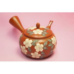 朱泥黄桜　手造り急須