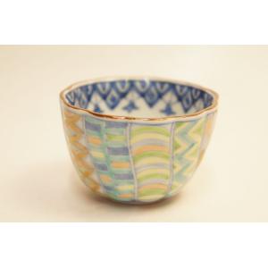 色絵更紗　ぐい呑み