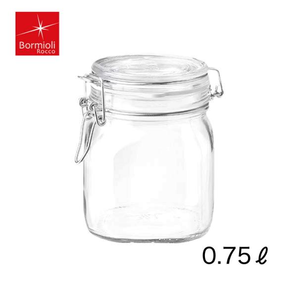 ボルミオリロッコ ガラス フィドジャー 0.75L 保存容器 ガラス瓶 パッキン付き 密封ビン 密封...
