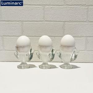 Luminarc リュミナルク コクティエプル エッグカップ 3個入り 玉子立て エッグスタンド エッグホルダー おしゃれ かわいい 生卵 ゆで卵 インテリア 鳥型｜shokkishibuya