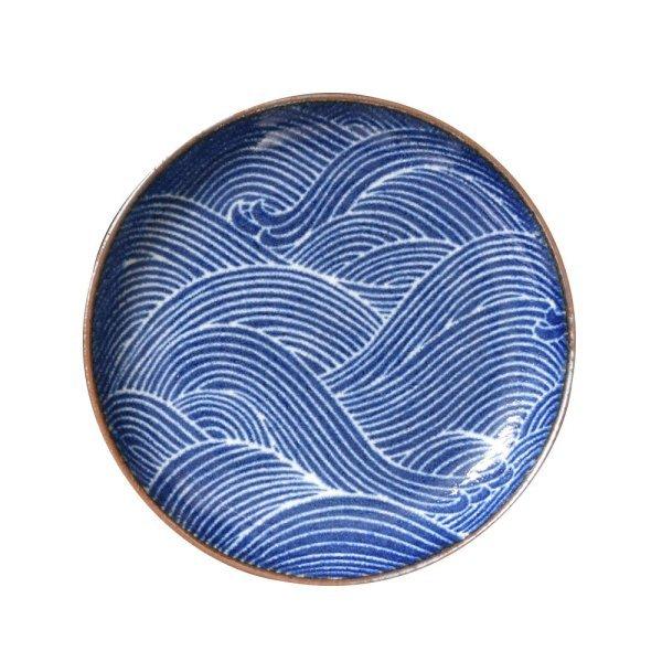 おふけ青海波 5.0皿 15.5cmプレート 約15.7cm 和食器 丸皿 小皿 ブルー系 日本製 ...
