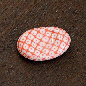 ミニ小豆 色呉須柄 鹿の子（赤） 約3cm 和食器 箸置き レッド系 柄・パターン 業務用 箸まくら ho0069_skanokor