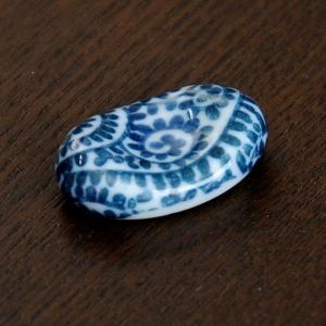 ミニ小豆 呉須柄 タコ唐草 約3cm 和食器 箸置き ブルー系 柄・パターン 業務用 箸まくら ho0071_stako